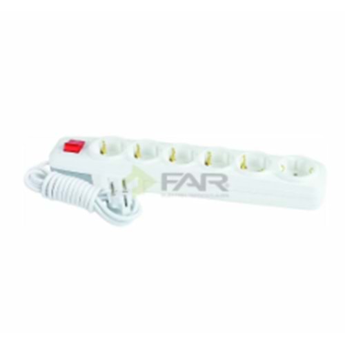 FAR F511D 6LI ANAHTARLI GRUP PRİZ 7M 3944 *12