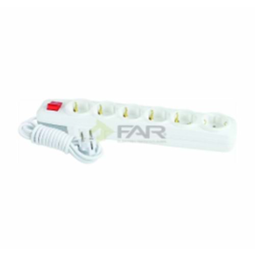 FAR F511C 6LI ANAHTARLI GRUP PRİZ 5M 4538 *72