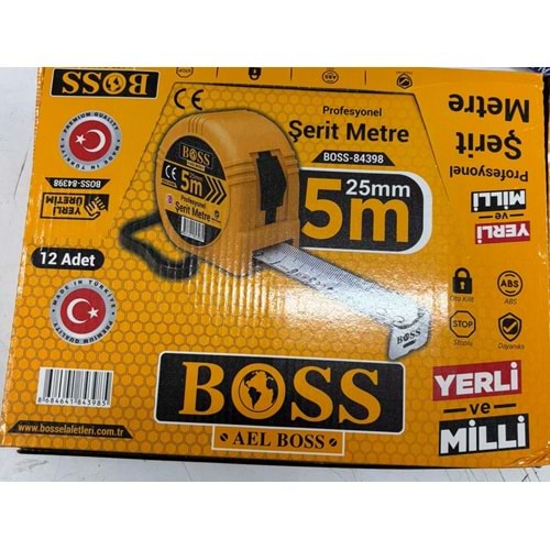 BOSS ŞERİT METRE 25MM*5M BOSS-84398 *12