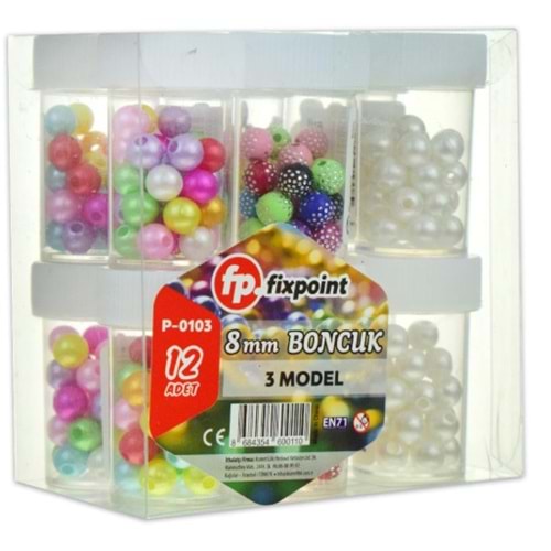 FİXPOİNT 8MM BONCUK P-0103 *12