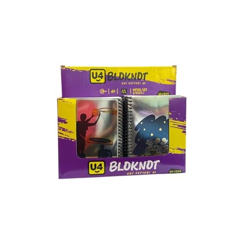 U-4 A6 ÇİZGİLİ NOT DEFTERİ METALİZE U4-F1599 *24