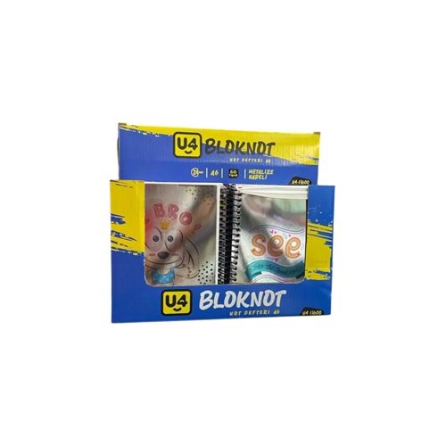 U-4 A6 KARELİ NOT DEFTERİ METALİZE U4-F1600 *24