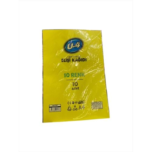 U-4 RENKLİ ELİŞİ KAĞIDI 10 LU U4-F737