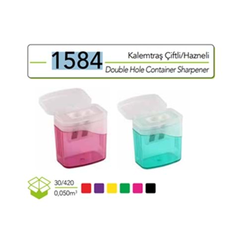 ARK ÇİFT HAZNELİ KALEMTRAŞ KOD: 1584 *30