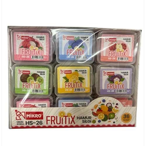 MİKRO FRUİTİX KOKULU HAMUR SİLGİ HS-26 *36