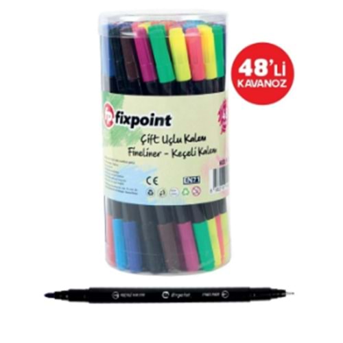 FİXPOİNT ÇİFT UÇLU FİNELİNER KALEM P-9240 48Lİ