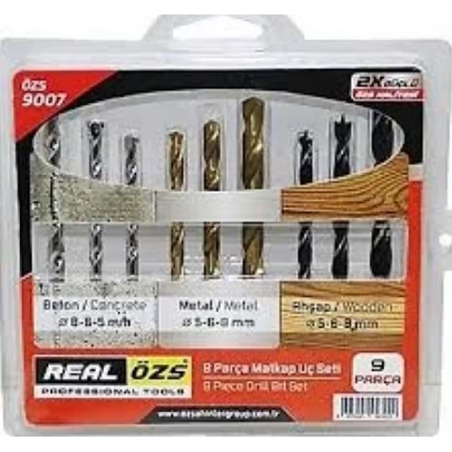REAL ÖZS MATKAP UCU SET 9 PRÇ 9007