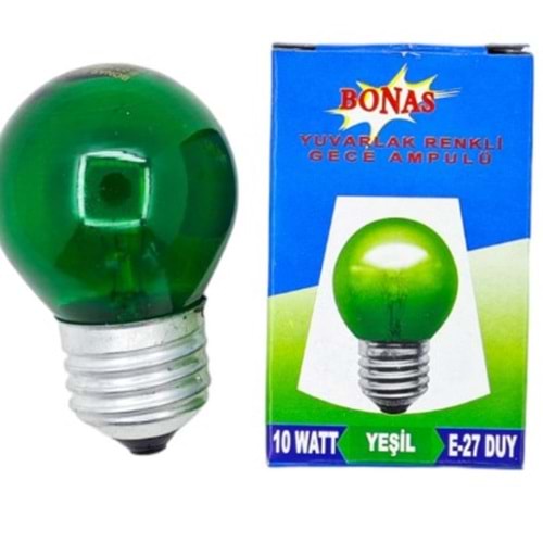 BONAS GECE AMPUL 10WATT YEŞİL 0051 *10