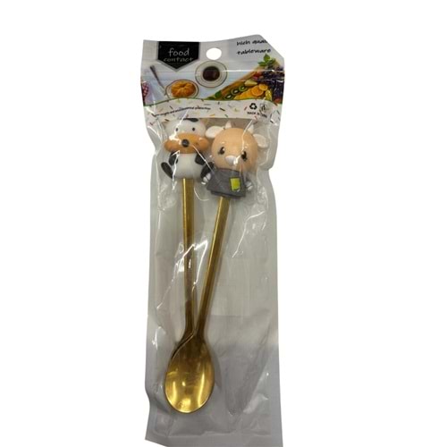 ERKAYA FİGÜRLÜ GOLD KAŞIK 2Lİ ERK-8004 *300