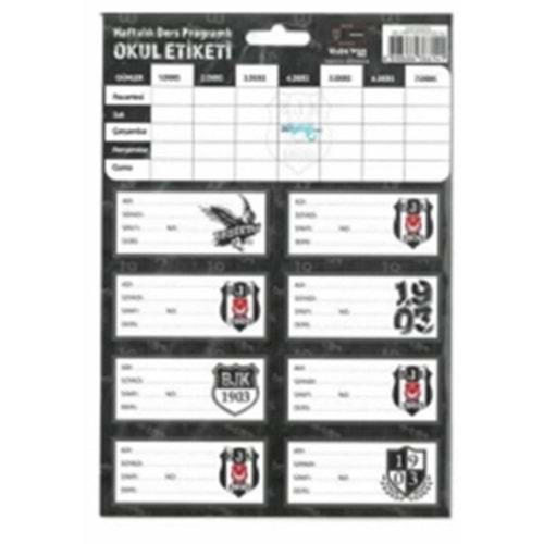 BEŞİKTAŞ OKUL ETİKETİ 3YP DERS PROG. 729276 *25