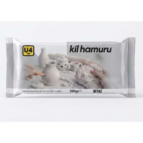 U4 SERAMİK KİL HAMURU 500GR BEYAZ U4-F9559 *36