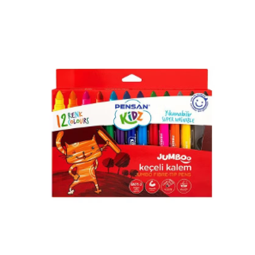 PENSAN KİDZ JUMBO KEÇELİ KALEM 12 RENK 99040 *12