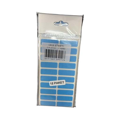 ALPER OKUL ETİKETİ 5Lİ MAVİ 10X30MM 9126 *12