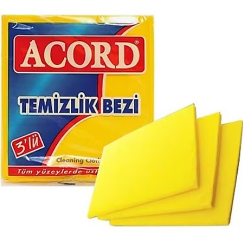 ACORD 3 LÜ SARI TEMİZLİK BEZİ *12*10*!!!!!!!!