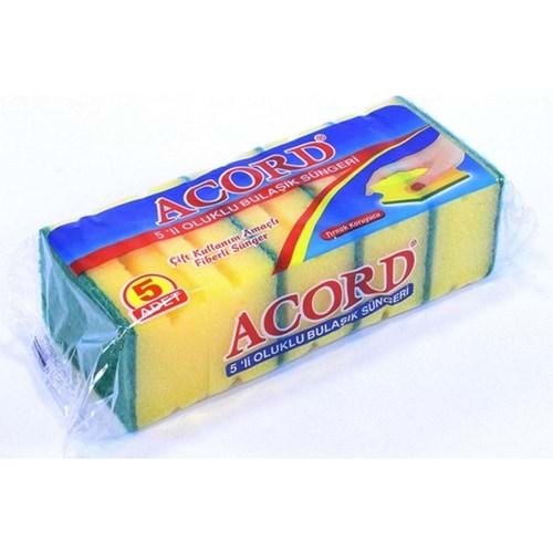 ACORD 5 Lİ OLUKLU BULAŞIK SÜNGERİ 521 *36