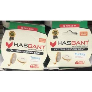 HASBANT 18MM*5M ÇİFT TARFLI BANT HAS0062 *60