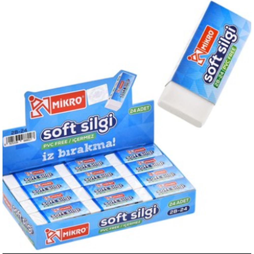 MİKRO 2B-24 SOFT SINAV SİLGİSİ 24'LÜ 1693
