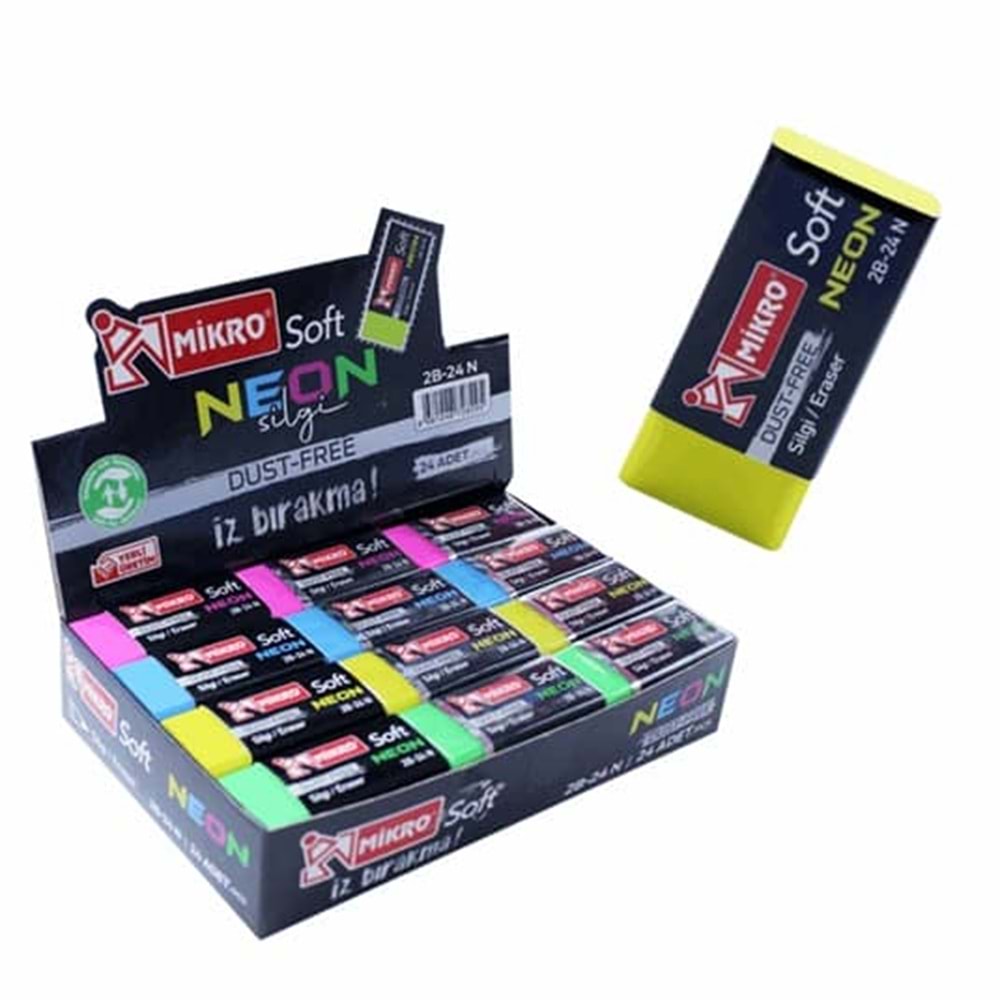 MİKRO 2B-24N NEON SOFT SİLGİ 8295 *24