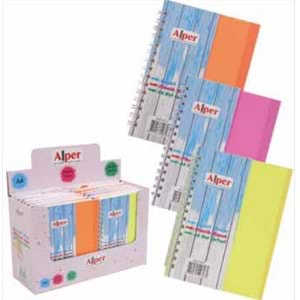 ALPER 1017 A6 PP RENKLİ KENAR NOT DEFTERİ *12
