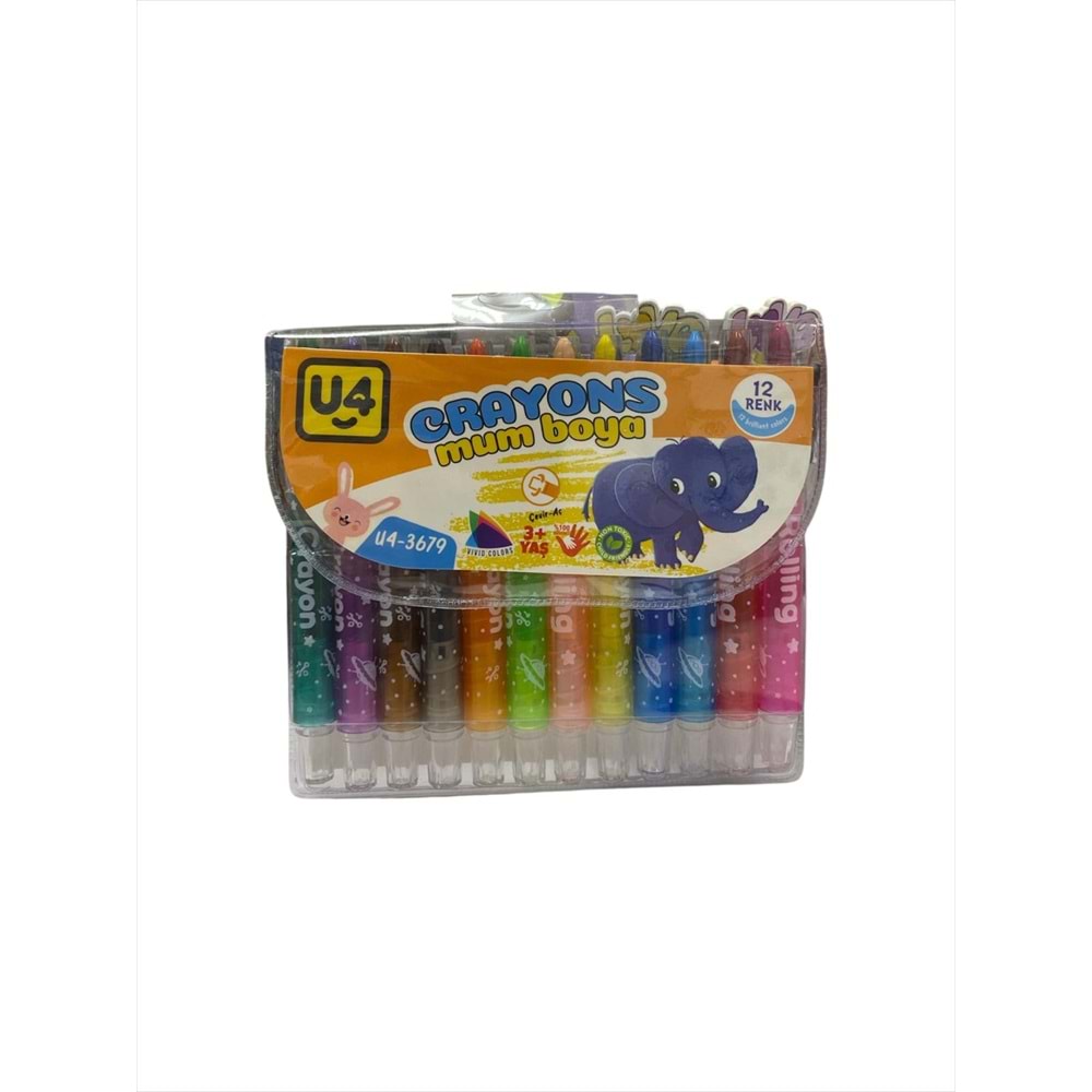 U-4 CRAYONS ÇEVİRMELİ MUM BOYA U4-3679 *12