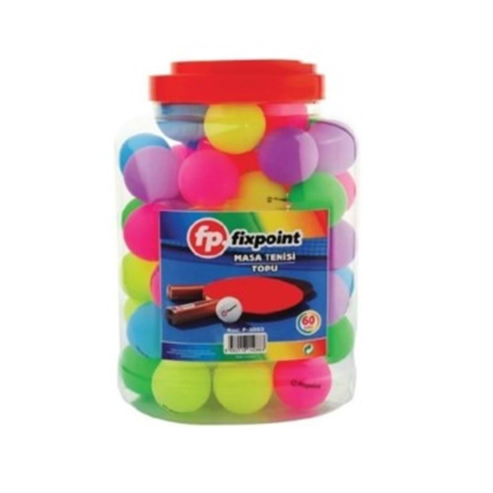 FİXPOİNT MASA TENİS TOPU RENKLİ 60LI P-2883 *24