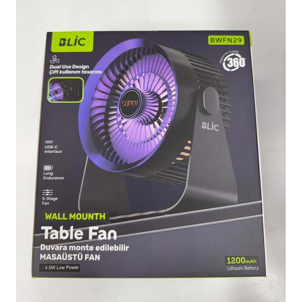 BLİC MASAÜSTÜ FAN BWFN29
